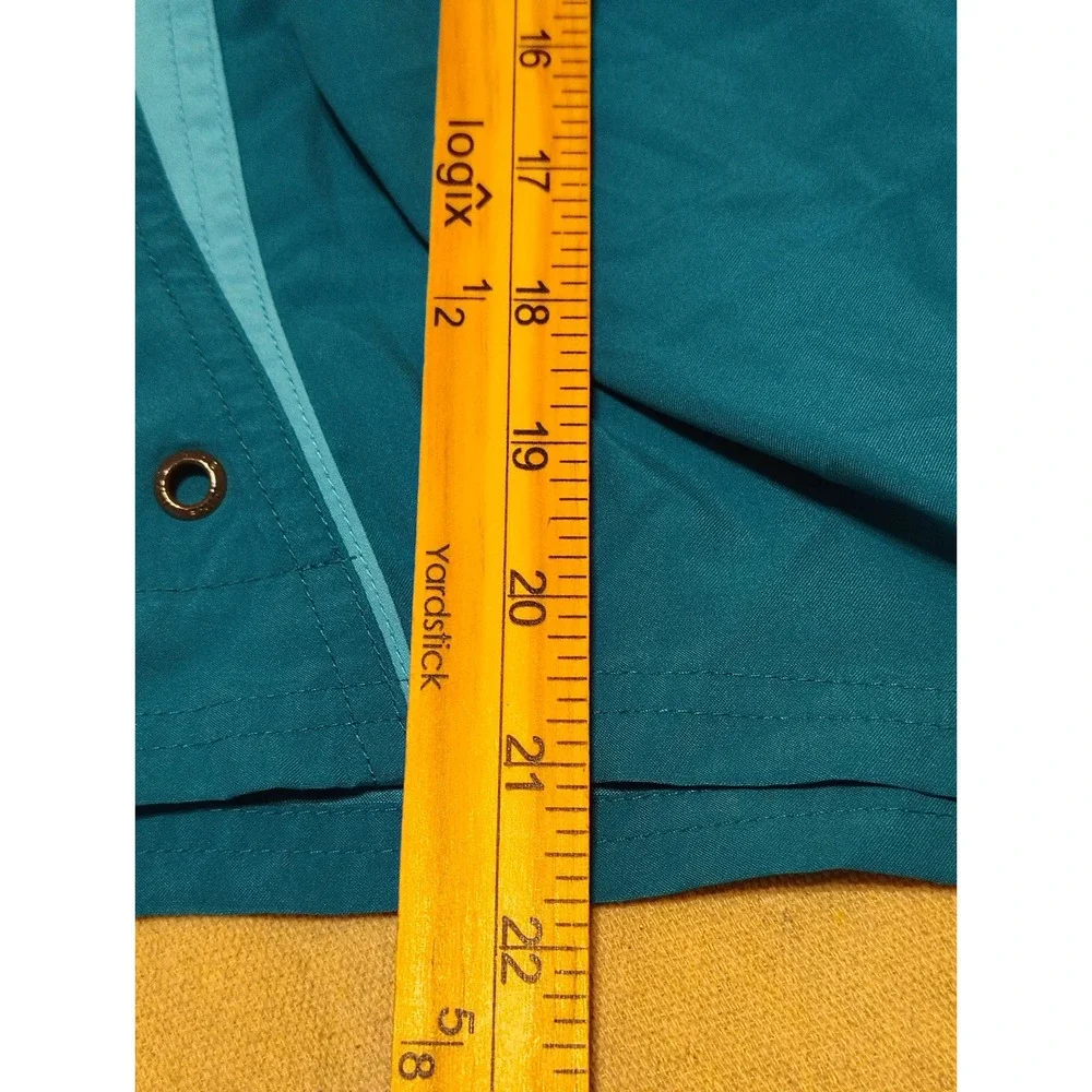 Nike Mens Board Shorts Teal Blue Brown Swim Trunks Size 34 Surfing Beachwear